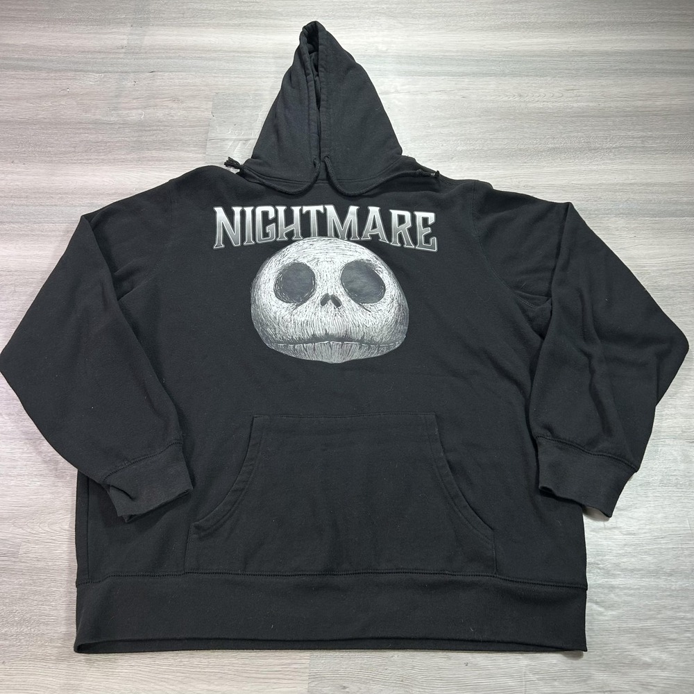 Disney Nightmare‎ Before Christmas Hoodie Mens XL Black Jack Skellington Graphic